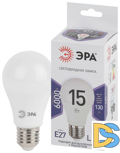 Лампа светодиодная Эра E27 15W 6000K LED A60-15W-860-E27 Б0031396