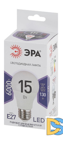 Лампа светодиодная Эра E27 15W 6000K LED A60-15W-860-E27 Б0031396