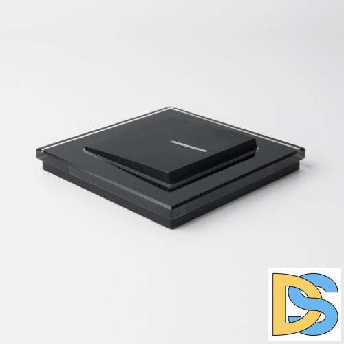 Выключатель одноклавишный Werkel проходной с подсветкой (черный матовый) W1112108