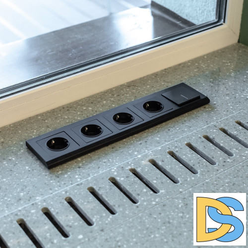 Выключатель одноклавишный Werkel проходной с подсветкой (черный матовый) W1112108