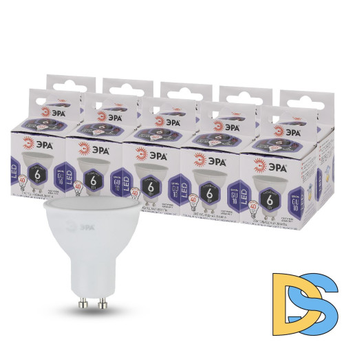 Лампа светодиодная Эра GU10 6W 6000K LED MR16-6W-860-GU10 Б0049070