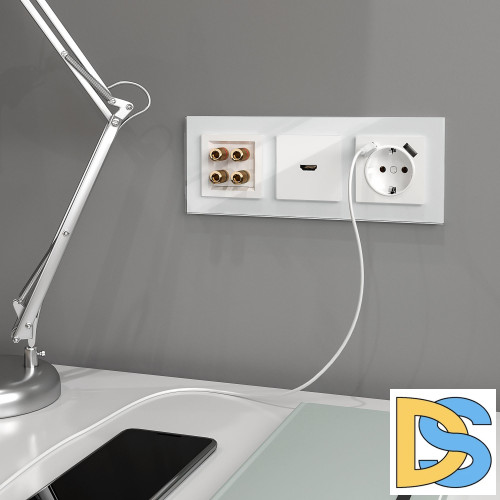 Розетка HDMI Werkel (белый) W1186001