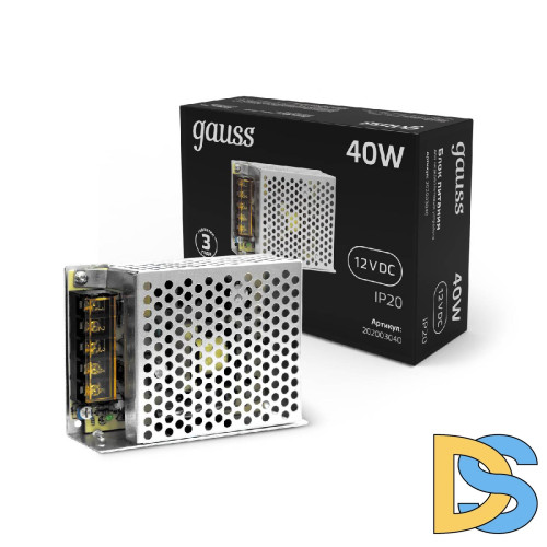 Блок питания Gauss Led Strip PS 12V 40W IP20 5A 202003040