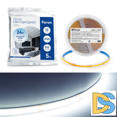 Светодиодная лента Feron LS530 512SMD 12Вт/м 24В 6500К IP20 48968