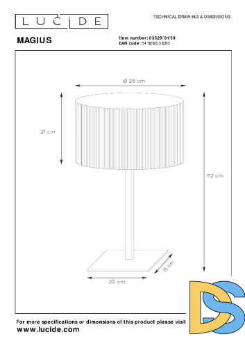 Настольная лампа Lucide Magius 03529/81/30