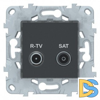Розетка телевизионная единственная ТV-SAT, Антрацит, серия Unica New, Schneider Electric