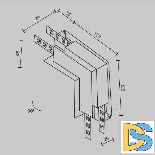 Коннектор угловой Maytoni Magnetic track system Exility TRA034ICL-42.12B