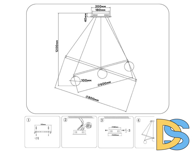Подвесная люстра Ambrella Light Comfort LineTech FL66326