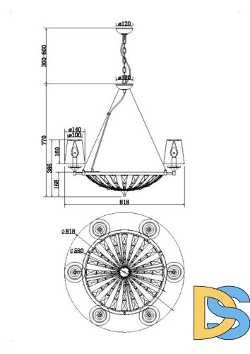 Подвесная люстра Maytoni Pantheon H021PL-06CH