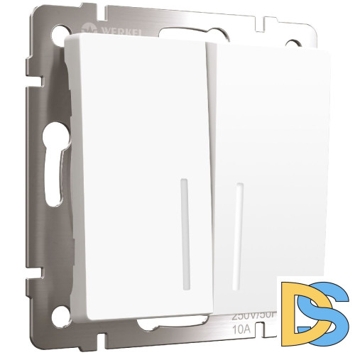 Выключатель двухклавишный проходной с подсветкой Werkel 4690389191855 W1122161 a062402