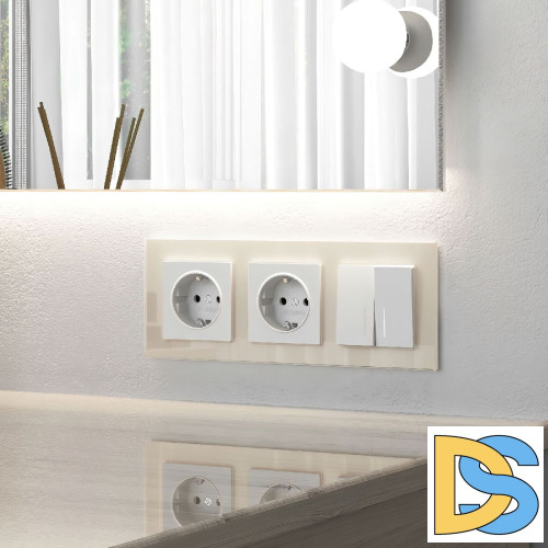 Выключатель двухклавишный проходной с подсветкой Werkel 4690389191855 W1122161 a062402