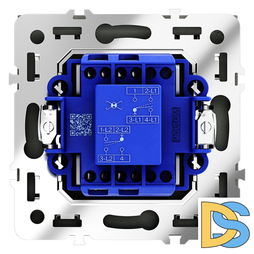 Перекрестный переключатель встраиваемый VOLTUM S70 одноклавишный 10А, (титан)