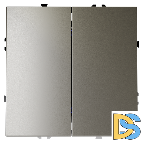 Выключатель с самовозвратом встраиваемый VOLTUM S70 двухклавишный 10А, (шелк)