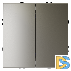 Выключатель с самовозвратом встраиваемый VOLTUM S70 двухклавишный 10А, (шелк)