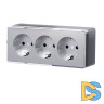 Розетка тройная с заземлением и шторками Werkel Gallant серебряный W5073106 4690389167195