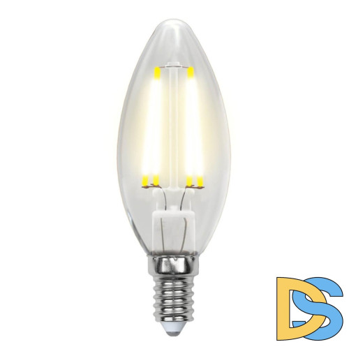 Лампа светодиодная филаментная (UL-00002198) Uniel E14 6W 4000K прозрачная LED-C35-6W/NW/E14/CL GLA01TR