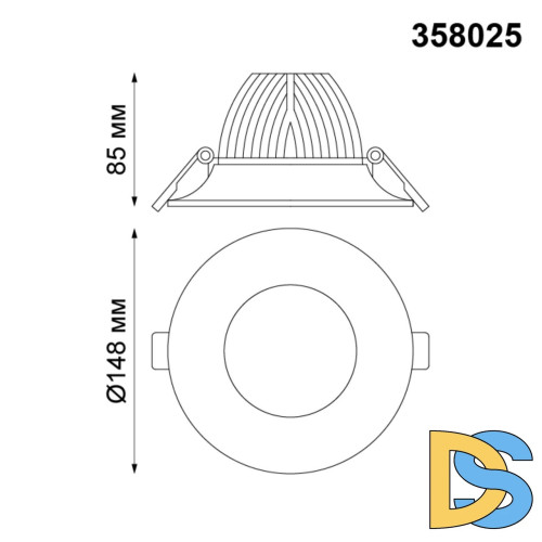Встраиваемый светодиодный светильник Novotech Glok 358025