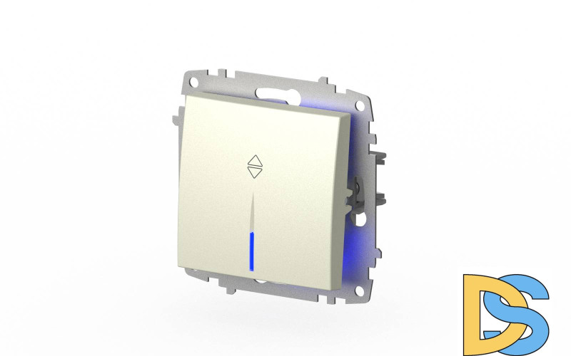 Выключатель одноклавишный проходной с подсветкой ELBI Zena Vega 609-010300-210