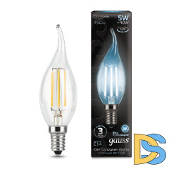 Лампа светодиодная Gauss E14 5W 4100K прозрачная 104801205
