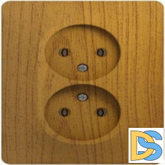 Розетка 2-ая электрическая без заземления, Дерево Дуб, серия Glossa, Schneider Electric