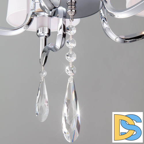 Подвесная люстра Eurosvet Madera 10127/5 хром/прозрачный хрусталь Strotskis Smart (10093/5)