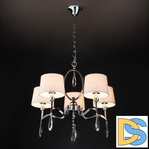 Подвесная люстра Eurosvet Madera 10127/5 хром/прозрачный хрусталь Strotskis Smart (10093/5)