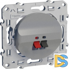 Розетка аудио для колонок 1-ая, Алюминий, серия Odace, Schneider Electric