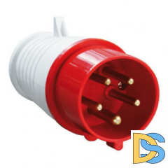 Вилка силовая 3Р+РЕ+N 16A 380В IP44