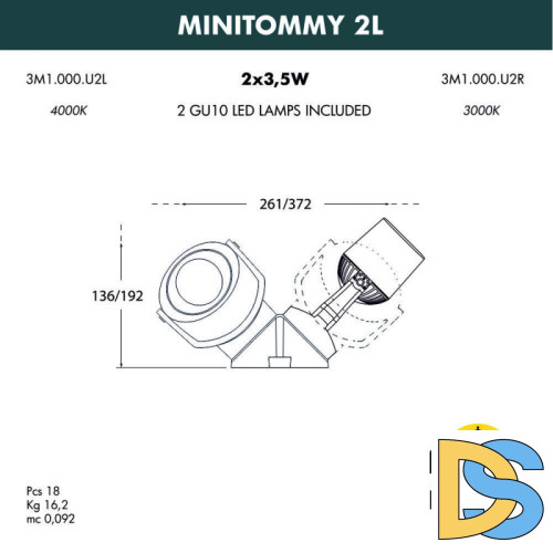 Уличный настенный светильник Fumagalli 3M1.000.000.WXU2L