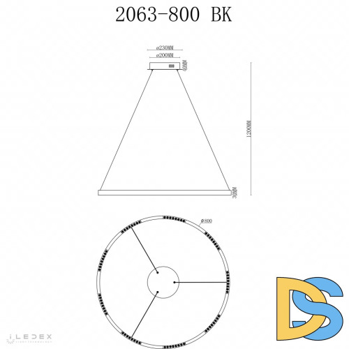 Подвесная люстра iLedex Vision 2063-D800 BK