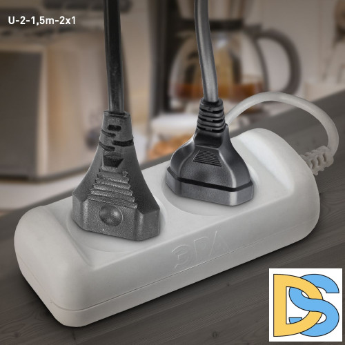 Удлинитель электрический Эра U-2-1,5m-2x1 Б0028359