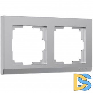 Рамка на 2 поста (серебряный) W0021806