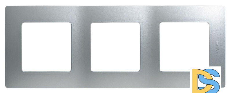 Рамка 3-постовая Legrand Etika алюминий 672553