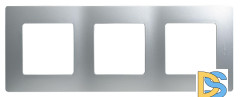 Рамка 3-постовая Legrand Etika алюминий 672553