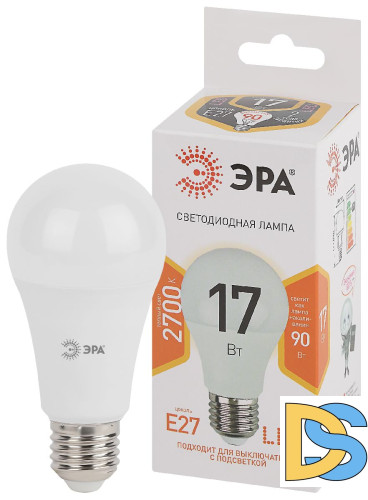 Лампа светодиодная Эра E27 17W 2700K LED A60-17W-827-E27 Б0031699