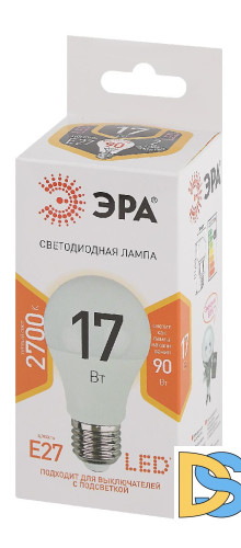 Лампа светодиодная Эра E27 17W 2700K LED A60-17W-827-E27 Б0031699