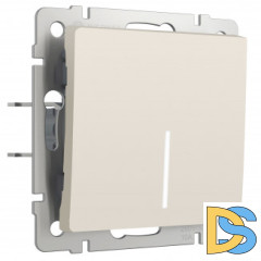 Выключатель одноклавишный с подсветкой (айвори матовый) W1110162