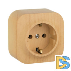 Розетка 2К+З Legrand Quteo 16A 250V с/з дерево 782271