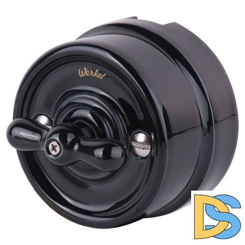 Выключатель на 4 положения двухклавишный Werkel (черный) Ретро W5620008