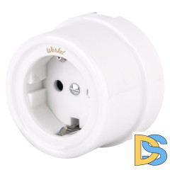 Розетка с заземлением Werkel (белый) Ретро W5671001