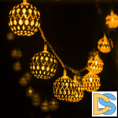 Светодиодная нить Eurosvet 400-003 золото/теплый белый с эффектом мерцания 2,8м IP20