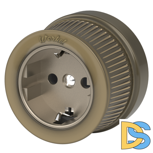 Розетка с заземлением Werkel (бронзовый) Ретро W5771012