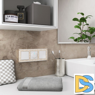 Рамка на 3 поста (белое золото) W0031523