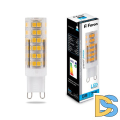 Лампа светодиодная Feron G9 7W 6400K Прямосторонняя Матовая LB-433 25768