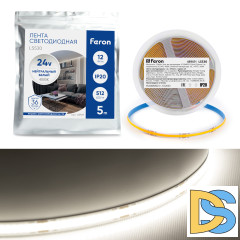 Светодиодная лента Feron LS530 512SMD 12Вт/м 24В 4000К IP20 48969