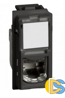 Розетка компьютерная RJ45 cat6 UTP 1 модуль.Черный. Btichino Living Now