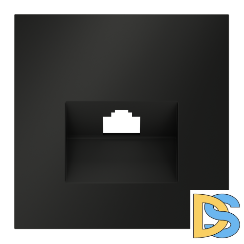 Накладка для розетки компьютерной RJ45 кат.6, S70 (черный матовый)