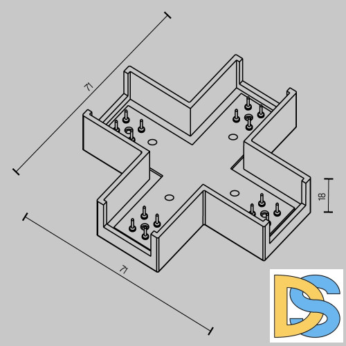 Коннектор питания X-образный Maytoni Elasity TRA160CX-11B