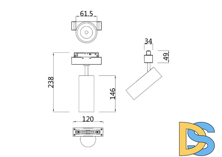 Трековый светильник Maytoni Track lamps TR019-2-15W4K-B