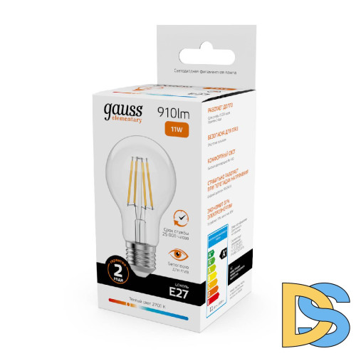 Лампа светодиодная Gauss Filament Elementary E27 11W 2700K 22211